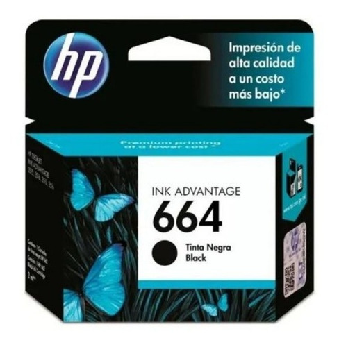 Cartucho Tinta Hp 664 Negro F6v29al Original 1115 2135 2675