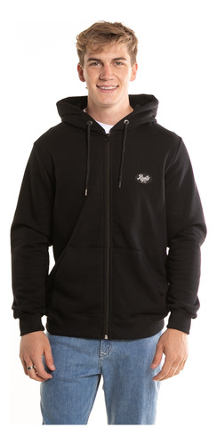 Campera Canguro Hombre Rusty Lepatch Zh Black