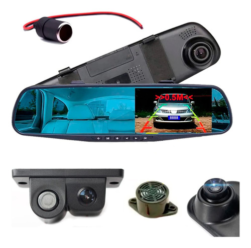 Espejo Retrovisor Dvr Personalizado + Sensor De Reversa