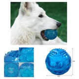 Juguete Pelota Flexible Sonido Juguetes Perro Resistente Gra Color Azul