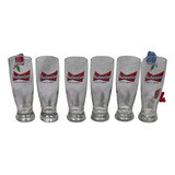 Antiguos 6 Vasos Copas De Cerveza Budweiser X 6 Impecables 