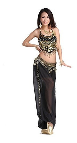 Zltdream Lady's Belly Dance Chiffon Banadge Top Y Linterna