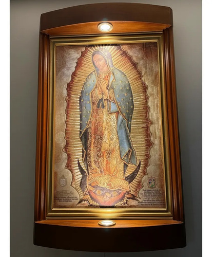 Cuadro Con Dos Luces De La Virgen De Guadalupe 110x70 Cms