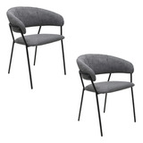 Set 2 Sillas Minimalista Mundo In Caceres Interior Exterior Estructura De La Silla Negro Asiento Gris