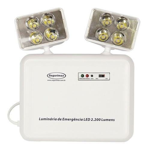 Luminária De Emergência Segurimax Recarregável 2200 Lumens Cor Branco 110v/220v