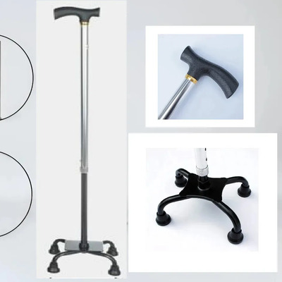 Bastón Cuádruple 4 Patas 1m MiStore Aluminio 67-87cm Apoyo Estable | Meses sin interés