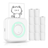 Mini Impresora Térmica Portátil Bluetooth+11 Rollos De Papel