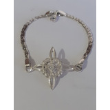 Pulsera Nudo De Brujas Plata 925 Con Cubic Blanco