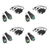 4 Par Video Balun 4 Pares De Conectores De Corriente