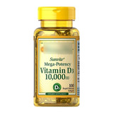 Vitamina D3 10,000 Iu 100 Capsulas 3 Meses Premium Eg D01 Sa