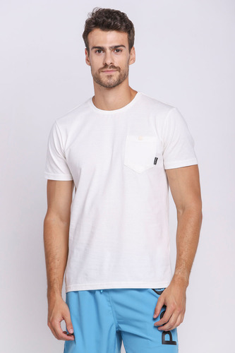 Camiseta Masculina Algodão Com Bolso Polo Wear Off White