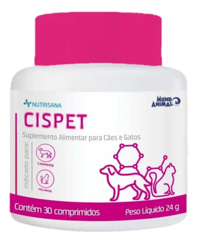 Suplemento Nutrisana Cispet Para Cães E Gatos Com 30 Comp