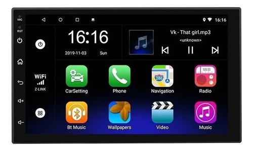 Stereo Pantalla 7p Multimedia Gps Android 10 Wifi Doble Din
