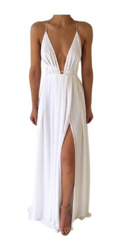 Vestido Largo Bohemio Espalda Descubierta Para Mujer M-215