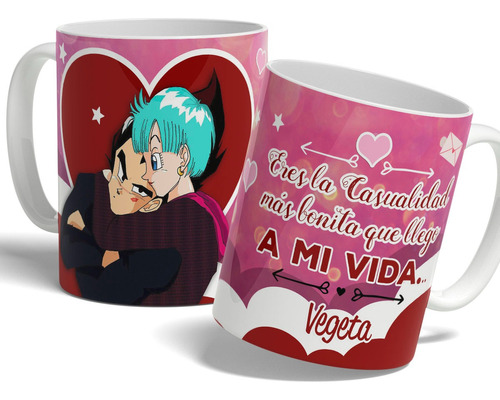 Dragon Ball Vegeta Y Bulma Taza San Valentin Regalo Parejas