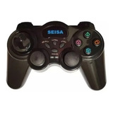 Joystick Inalámbrico Ps2 A Pilas Seisa Sj-1009p Negro