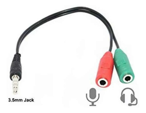 Cable Adaptador Audio Jack Miniplug Macho 3.5mm. A 2 Jacks H