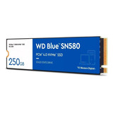 Ssd 250gb Wd Blue Sn580 Nvme, M.2 Pcle, Gen4, Wds250g3b0e