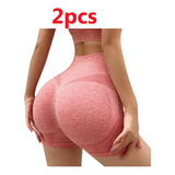 2 Piezas Alta Cintura Yoga Shorts Fitness Collants Mujer