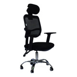 Silla De Oficina Ejecutiva En Malla Negra Ergonómica