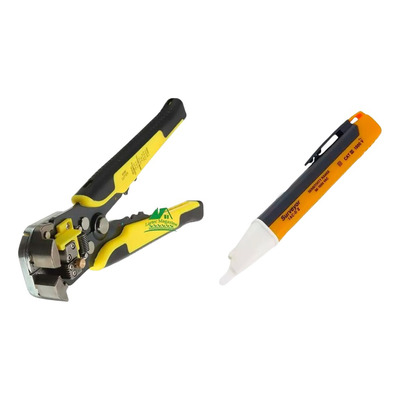 Kit Alicate Descascador Fios Crimpador + Chave Teste Tensão