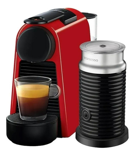 Cafetera Nespresso Essenza Mini Piramidal Rojo + Aeroccino *