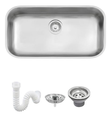 Cuba Inox Aço Pia Cozinha Tramontina 56l 56x34 Válvula Sifão