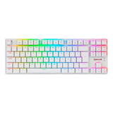 Teclado Gamer Redragon Aps Tkl Rgb K607w Switch Blue Branco Idioma Português Brasil