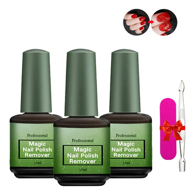 Remover Magic Quita Gelish Y Acrílico 3 Pzas