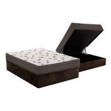 Cama Baú Casal: Colchão D45 Ortobom Light+box Crc Suede Mar