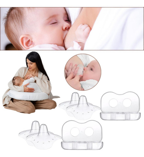 5 Pares Pezonera Lactancia Protectores Silicona Pezón Bebé 