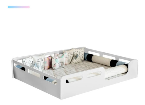 Cama Casal Montessoariana Branca Infantil Espaço E Conforto