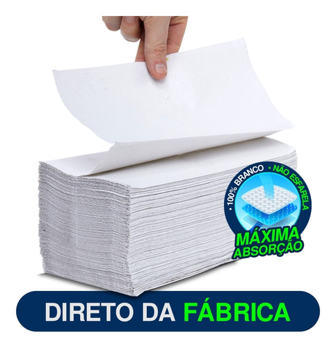 Kit 4000 Papel Toalha Interfolha Branco Puro Para Secar Mãos