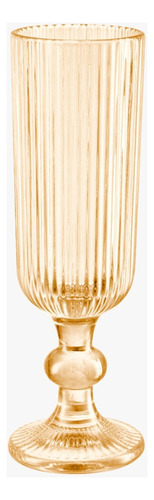 Juego 6 Copas Cristal Labrado Astriado Champagne 160ml Color Ambar