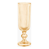 Juego 6 Copas Cristal Labrado Astriado Champagne 160ml Color Ambar