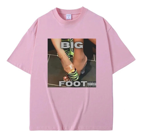 Camiseta Neutra De Algodón Con Estampado Gráfico Big Foot