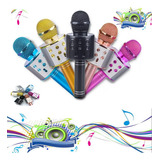 Microfone Karaoke Youtuber S/ Fio Bluetooth Com Caixa Som Cor Prata Prateado