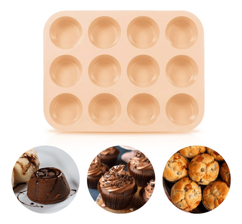 Forma Silicone Cupcake 12 Cavidades Petit Gateau Empada