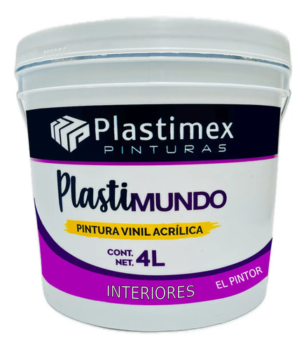Pintura Vinilica Plastimex Acrilica Color Interior 4 Litros | Meses sin interés