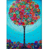 Kit De Pintura Con Diamantes 5d Arbol De Flores 30x40 Cm