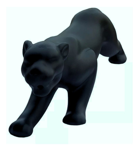 Estatueta Pantera Negra Jaguar Leopardo Decoração Casa