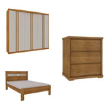 Quarto Casal Completo Guarda Roupa 6 Portas Com Cama E Wt