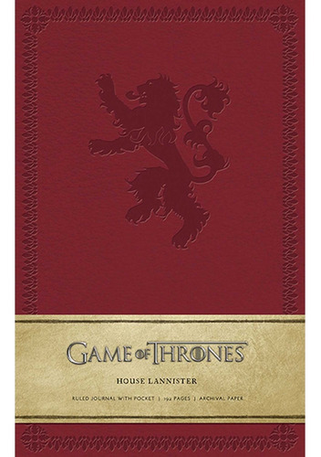 Game Of Thrones Libreta House Lannister Mediana Tapa Dura, De Hbo. Editorial Insight, Tapa Dura, Edición 1 En Inglés, 2014