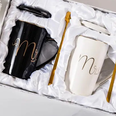 Juego De Tazas Para Cafe Pareja Regalo Boda Mug Caja Alta | MercadoLibre