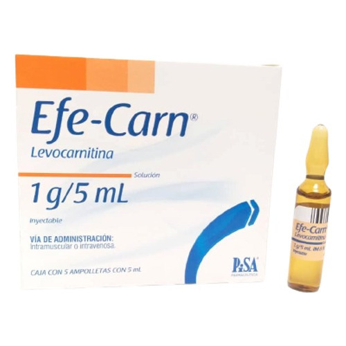 Efe Carn Levocarnitina Inyectable 1g/5ml 5 Ampolletas