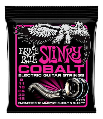Cuerdas Ernie Ball 2723 Para Guitarra Eléctrica Cobalt 9-42