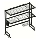 Seca Platos Rack Organizador 3 Plantas Escurridor Bacha 85cm