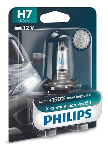 Lampara H7 55w 12v Xtrem Vision Philips +150% X Unidad Auto