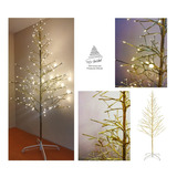 Árbol Fino Pino Dorado Navidad Luces Led Cálida 1.50mt.