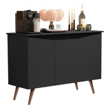 Buffet Encanto 3 Portas Preto 602 Maria Moveis